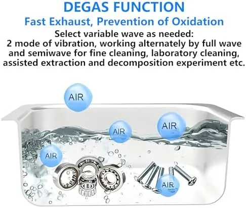 Vista 7 de Limpiador ultrasónico profesional con calentador y temporizador, máquina de limpieza digital de joyas sónico para herramientas dentales, gafas