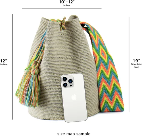 Vista 5 de Wayuu Boho Chic Collection Designer Hand Woven Crocheted Tote Bag