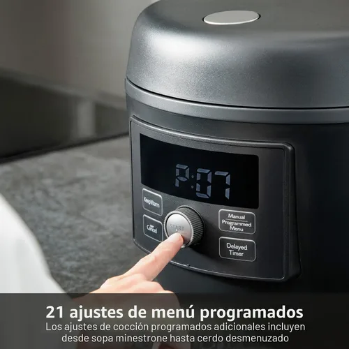 Vista 4 de Tiger COL-A40U - Multicocina eléctrica compacta 8 en 1 de 2.6 cuartos con 21 menús programados (Negro)