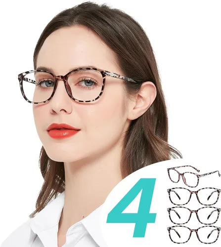 Vista 9 de 4 Packs Reading Glasses for Women Blue Light Blocking Computer Readers 1.0 1.25 1.5 1.75 2.0 to 4.0