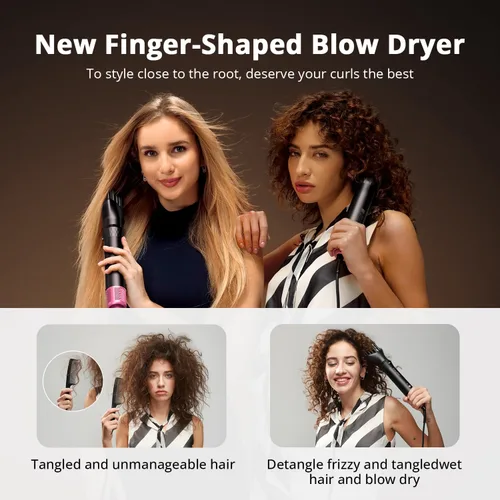 Vista 6 de Air Styler, secador de pelo de secado rápido y herramienta de peinado para rizar, moldeador de aire caliente sin daños por calor, envoltura de aire