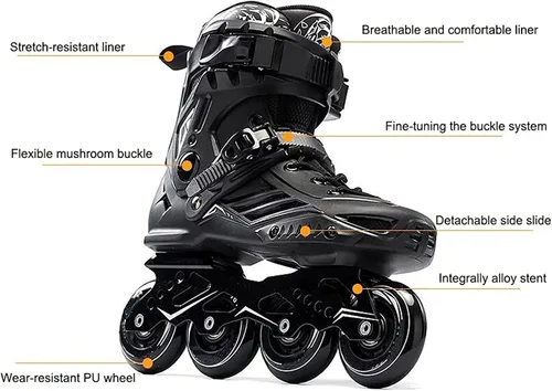 Vista 5 de Patines en línea para adultos para hombres y mujeres, patines en línea para adultos, patines de fitness para mujeres y hombres, patines