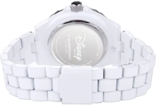Vista 2 de Disney Reloj de pulsera analógico de cuarzo esmaltado para adultos Blanco Movimiento de cuarzo