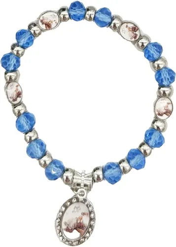 Vista 6 de Bautismo Favores Rosario Strech Pulsera Cruz Fiesta Recuerdos de Bautizo Católico Cristiano Recuerdos de Recuerdos de Recuerdos - 12 PCS
