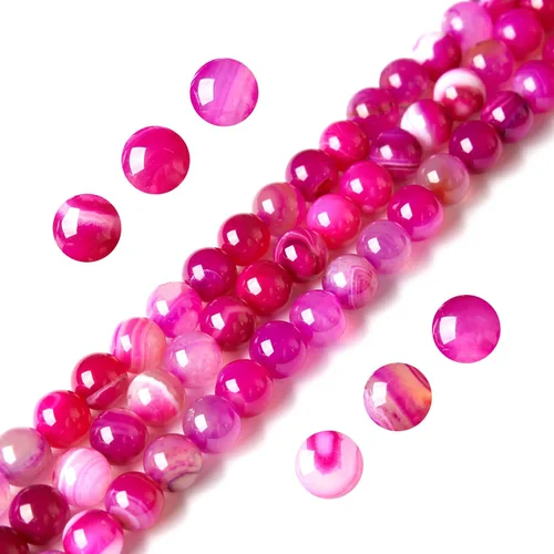 Vista 8 de 100 piezas de cuentas de ágata negra de 6 mm, cuentas naturales de piedras preciosas redondas sueltas para hacer joyas
