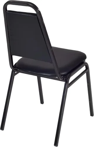 Vista 5 de Regency Silla apilable acolchada para restaurante – Silla de café y comedor tapizada de vinilo duradero con marco de metal para almuerzos