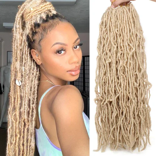 Vista 20 de Extensiones de pelo sintético, estilo diosa, rizado, ondulado, trenzas, pre-rizado, suave, para mujeres