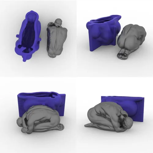 Vista 3 de Molde de silicona para cuerpo humano 3D - Molde grande de yeso de jabón para velas de chocolate con fondant