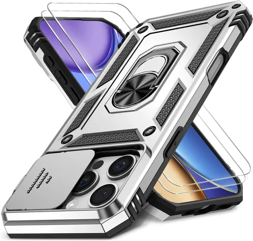 Vista 19 de Funda HakkTaoo para iPhone 13/iPhone 14 de 6.1 Pulgadas con Funda Deslizante para Cámara + Protector de Pantalla (2 Paquetes), Funda Protectora a