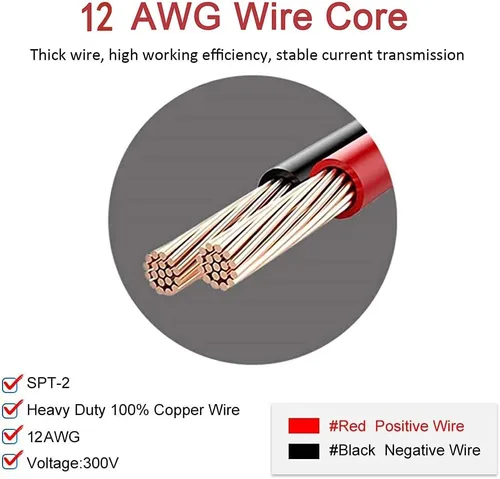 Vista 2 de Paquete de 2 conectores solares de 12 AWG 45 A a terminal de junta tórica, cable de soporte de fusible dual compatible con puerto de conector
