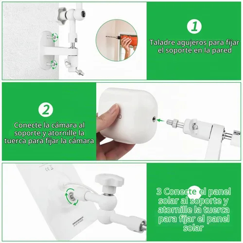 Vista 6 de Soporte de pared 2 en 1 para panel solar Arlo y cámara de seguridad Arlo Pro 6/Pro 5S/Pro 4/Pro 3/Ultra, ángulo ajustable para obtener la máxima luz