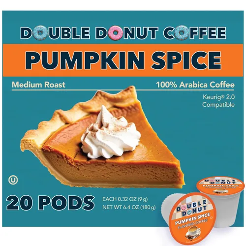 Vista 105 de Double Donut Coffee Cápsulas de Café Half Caff, Cápsulas de Café de Media Cafeína de Porción Individual para Cafeteras Keurig K Cup, Tostado Medio