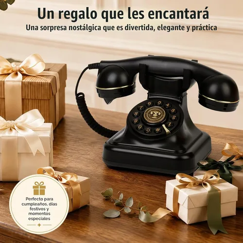 Vista 8 de Teléfono retro Bluetooth con altavoz, teléfono fijo Bluetooth, teléfono doméstico Bluetooth con alimentación recargable USB, llamadas manos libres