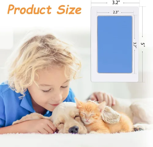 Vista 4 de DeerZone Kit de impresión de pata sin tinta,Kit de impresión de pata de Almohadillas de tinta Clean Touch, 4 almohadillas de tinta y 16 tarjetas