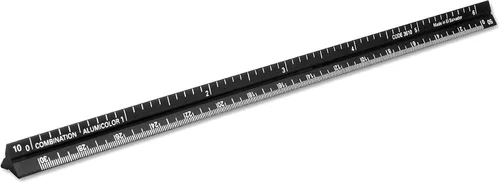 Vista 24 de Alumicolor Regla Métrica de Bolsillo para Arquitecto de Aluminio, 15CM, Negro