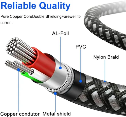 Vista 7 de Cable RCA de audio y video de 6 pies, Yeung Qee 3RCA macho a 3RCA macho compuesto AV cable compatible con decodificador, altavoz, amplificador