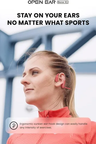 Vista 10 de Auriculares de conducción ósea, auriculares inalámbricos de oreja abierta con micrófono, Bluetooth 5.3, 6 horas de tiempo de uso, IPX5 y auriculares