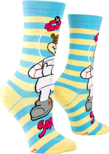 Vista 3 de Odd Sox, Nickelodeon - Calcetines de dibujos animados de Bob Esponja, Sandy Cheeks, divertido equipo para mujer, talla L, Sandy Cheeks