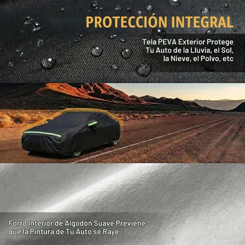 Vista 3 de Favoto Funda completa para coche de sedán, ajuste universal, de 167 a 185 pulgadas, 5 capas, resistente, protección solar, impermeable, a prueba