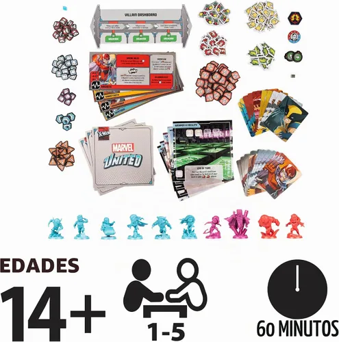 Vista 2 de Spin Master Games, Marvel United: X-Men, juego de mesa de estrategia, incluye figuras coleccionables, para fanáticos de Marvel Rivals y juguetes