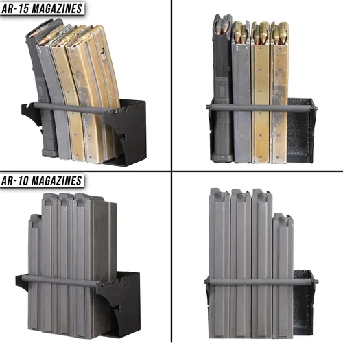 Vista 2 de Hold Up Displays Estante universal de montaje en pared para todos los cargadores AR10, AR15, AK47, SKS, M4, pistolas de todos los calibres HD94-FW