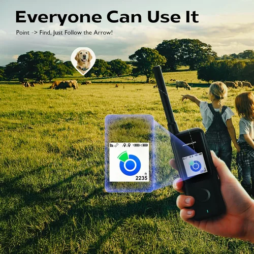 Vista 2 de Aorkuler Rastreador GPS para perros – Sigue a tu perro hasta 3.5 millas sin teléfono o señal celular Sin aplicación, sin tarifas mensuales Ideal