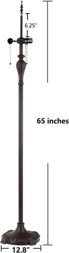 Vista 4 de Bieye B10740 Lámpara de pie estilo Tiffany Base de repuesto con 3 interruptores de cadena de tracción de luz, interruptor de pie para pantalla