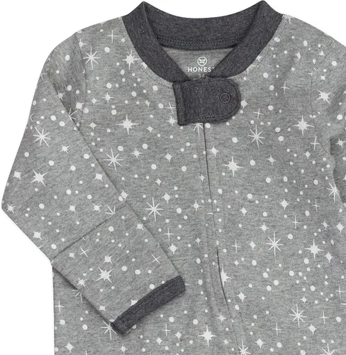 Vista 3 de HonestBaby - Mameluco de algodón orgánico con pies para dormir y jugar., Twinkle star, 3-6 meses