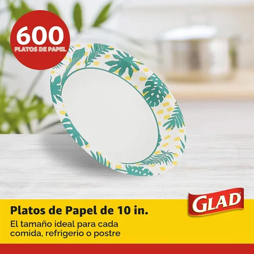 Vista 2 de Glad - Platos de papel desechables cuadrados para todas las ocasiones