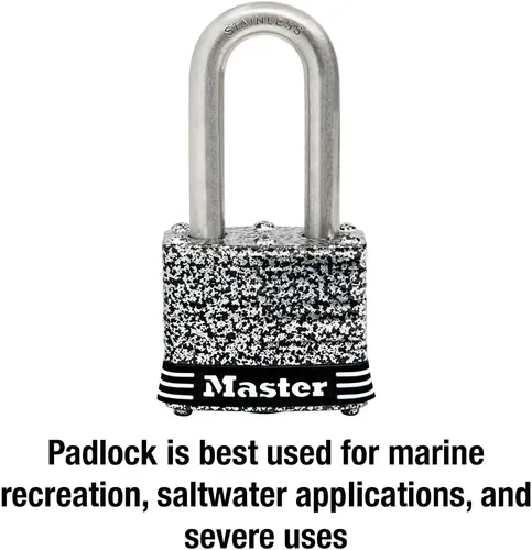 Vista 2 de Master Lock 3SSKADLF - Candado de acero inoxidable para exteriores con llave, 1 paquete