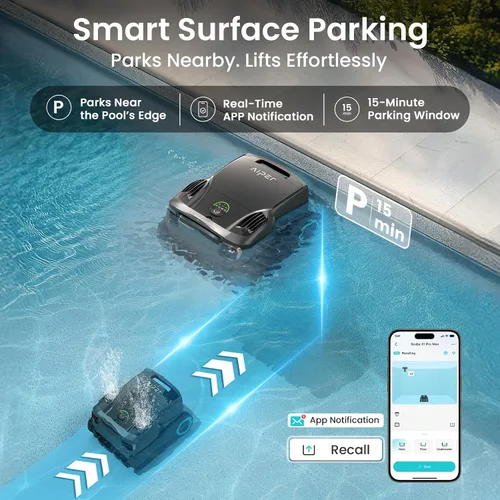 Vista 7 de Aiper Scuba X1 Pro Max - Robot aspirador de piscina y robótico para piscina con succión de 8,500 GPH, mapeo de piscina, filtración ultrafina de 3