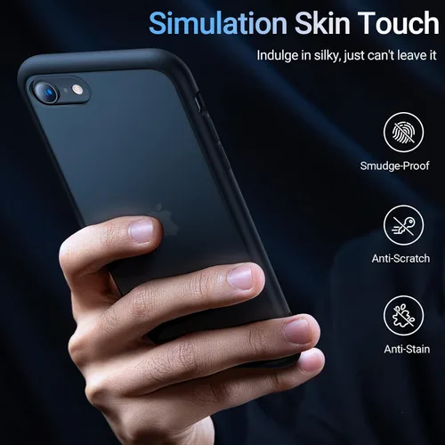 Vista 2 de TORRAS - Funda a prueba de golpes para iPhone SE 2022/iPhone SE 2020/iPhone 7, certificado de caída militar, parte trasera dura, semitransparente