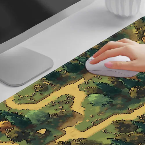 Vista 3 de WEBEEDY Alfombrilla de mouse retro para juegos de bosque grande, base de goma antideslizante, alfombrilla de mouse para teclado de computadora