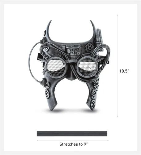 Vista 3 de Attitude Studio Steampunk Gladiator - Gafas de robot con media máscara