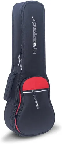 Vista 7 de Crossrock Bolsa de ukelele soprano con correa acolchada y acolchada de 0.394 in en negro y rojo (CRSG106SUBR)