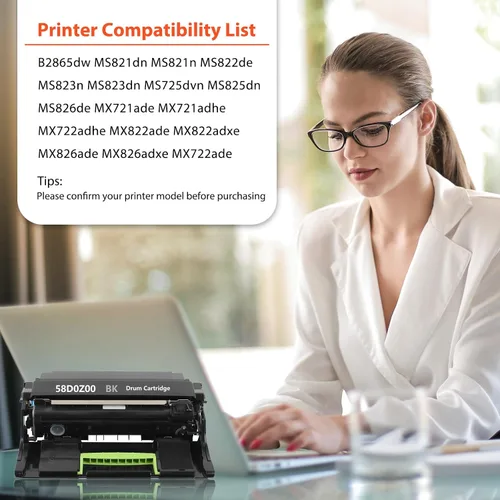 Vista 2 de Unidad de tambor 58D0Z00 Black Imaging Unit 58D0Z00 Compatible con impresora Lexmark B2865dw MS725dvn MS821n/dn MS823dn MS825dn MS826de MX721ade
