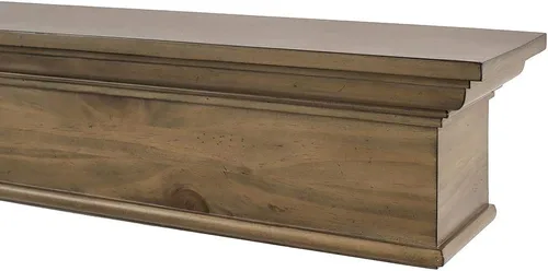 Vista 6 de MANTELSDIRECT Estante flotante de madera para chimenea de 60 pulgadas sin terminar, Bellamy de Mantels Direct, estante de pared rústico de madera