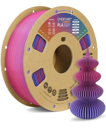 Vista 48 de OVERTURE Paquete de 10 filamentos PLA de 0.069 lbs (0.069 in), filamento de impresora 3D de herido ordenado, paquete de 10 bobinas de 2.2 libras