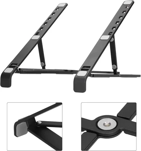 Vista 5 de PerGar Soporte para laptop, soporte de aluminio para laptop, soporte para computadora portátil para escritorio, soporte ajustable de aluminio