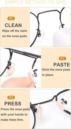 Vista 5 de Almohadillas de nariz de espuma suave para gafas, autoadhesivas, antideslizantes, para gafas de marco de plástico, lentes de sol, 12 pares