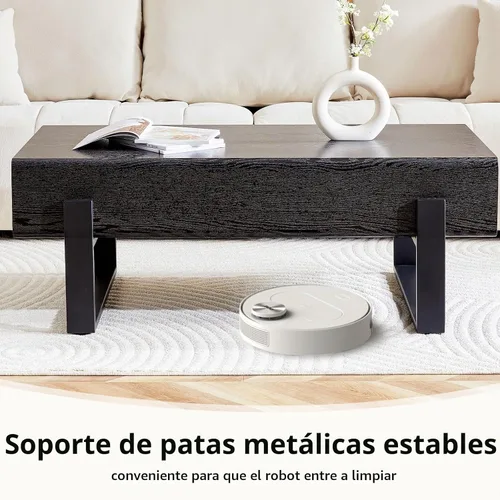 Vista 6 de LKTART Mesa de centro rectangular de 47 pulgadas para sala de estar, superficie con patrón de mármol, patas de metal estables para mesa de té