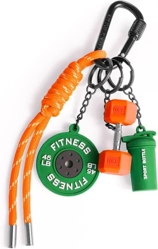 Vista 9 de Llavero de Mancuerna y Pesas, Adornos para Bolso o Cartera, Regalo para Mujeres y Hombres Fitness, Lindos Accesorios Mini para Llaves de Coche