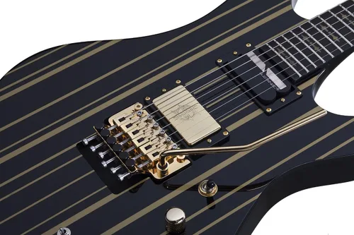 Vista 6 de Schecter Synyster Gates Custom-S - Negro con rayas doradas