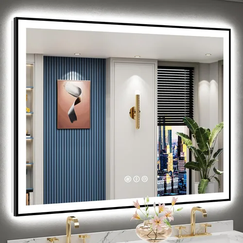 Vista 29 de 24x32 LED Bathroom Mirror, Backlit & Front Lit Lighted Mirror Retroiluminado+luz frontal