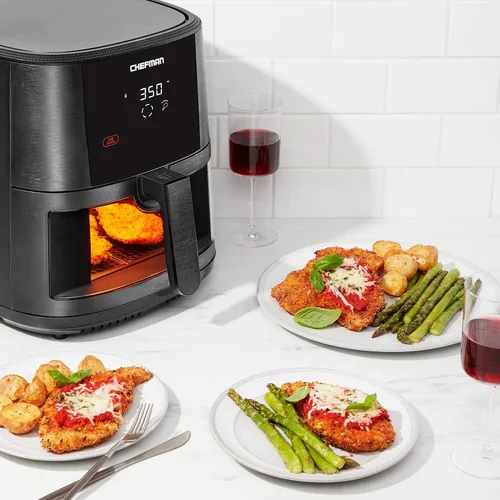 Vista 3 de Chefman TurboTouch Easy View - Freidora de aire, la forma más conveniente y saludable de cocinar sin aceite, te permite ver la comida cocinarse