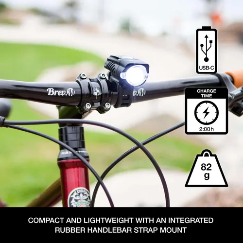 Vista 3 de NiteRider Swift - Luz delantera LED recargable USB-C de 700 lúmenes, 5 modos, compacta, potente, lúmenes, IP64, impermeable, fácil montaje, control