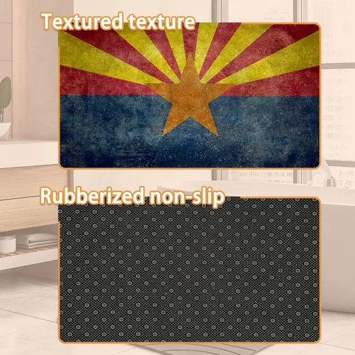 Vista 4 de Tapete para puerta delantera con bandera de Arizona, 30 x 17 pulgadas, decoración para interiores y exteriores, tapete de bienvenida antideslizante