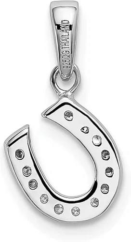 Vista 3 de Collar con dije de herradura de plata de ley 925 circonita cúbica circonita cúbica buena suerte cuerno italiano joyería fina para mujer regalos