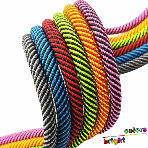 Vista 5 de Correa antideslizante de 8 pies para perro, correa de perro de cuerda de 1/3 pulgadas, correa pequeña ajustable sin tirones para cachorros, mascotas