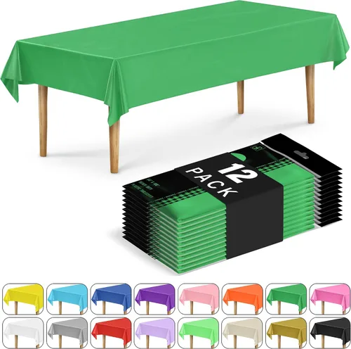 Vista 44 de DecorRack 2 Manteles rectangulares de plástico libres de BPA, 54 x 108 pulgadas, mantel de mesa para comedor, mantel rectangular para fiestas